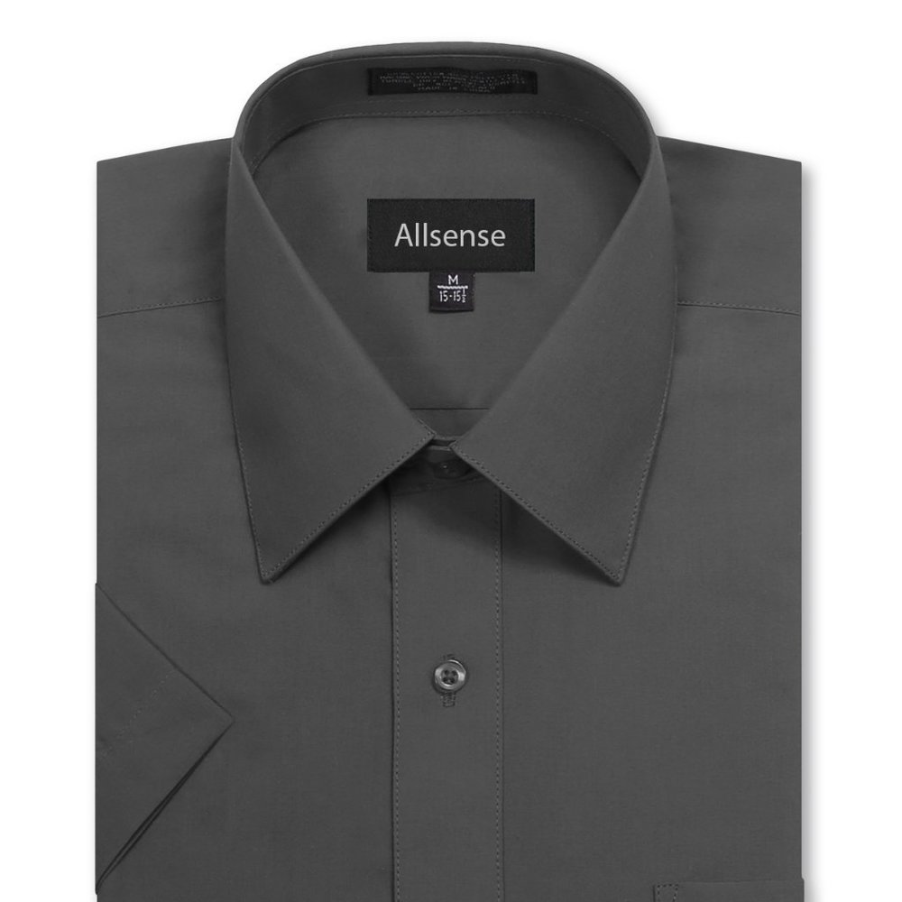 Men's Regular Fit Short-Sleeve Dress shirt Charcoal